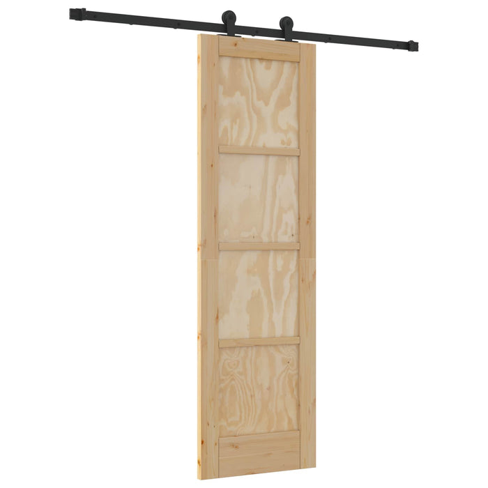 Ușă glisantă Natural și Negru 61 x 198,5 cm Lemn masiv de pin - WALTI WALTI