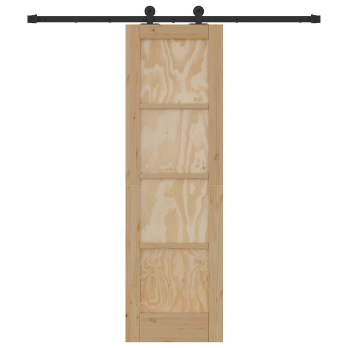 Ușă glisantă Natural și Negru 61 x 198,5 cm Lemn masiv de pin - WALTI WALTI