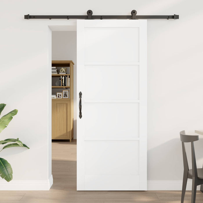 Ușă glisantă Alb și negru 83 x 202 cm Lemn masiv de pin - WALTI WALTI
