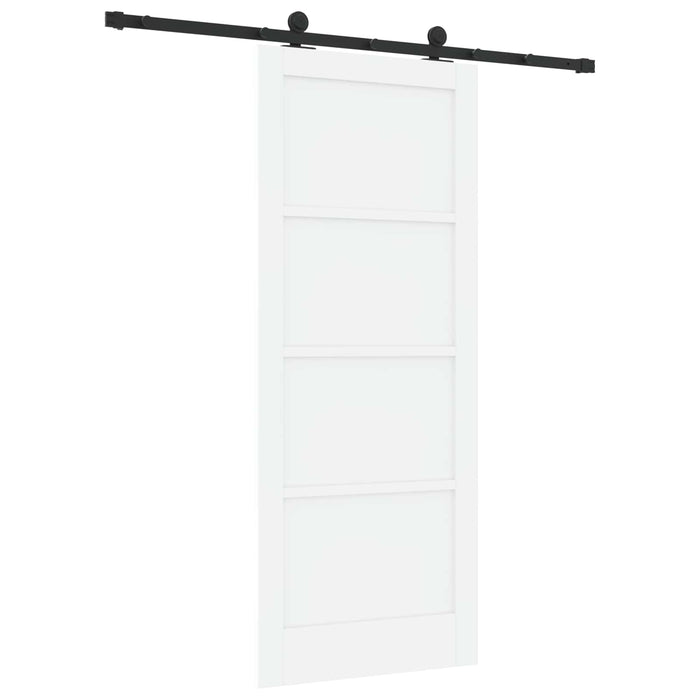 Ușă glisantă Alb și negru 83 x 202 cm Lemn masiv de pin - WALTI WALTI