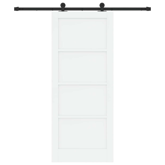 Ușă glisantă Alb și negru 83 x 202 cm Lemn masiv de pin - WALTI WALTI