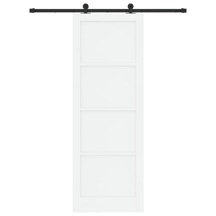 Ușă glisantă Alb și negru 83 x 232 cm Lemn masiv de pin - WALTI WALTI