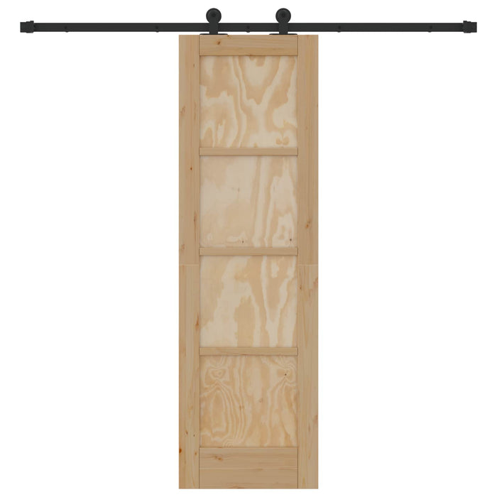 Ușă glisantă Natural și Negru 61 x 198,5 cm Lemn masiv de pin - WALTI WALTI