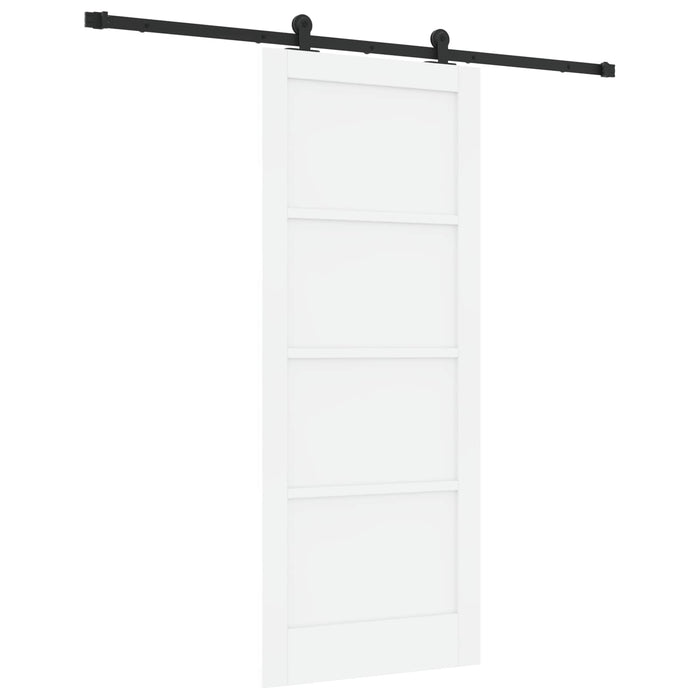 Ușă glisantă Alb și negru 83 x 202 cm Lemn masiv de pin - WALTI WALTI