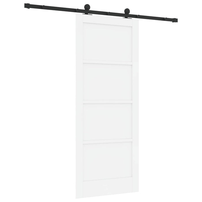 Ușă glisantă Alb și negru 83 x 202 cm Lemn masiv de pin - WALTI WALTI