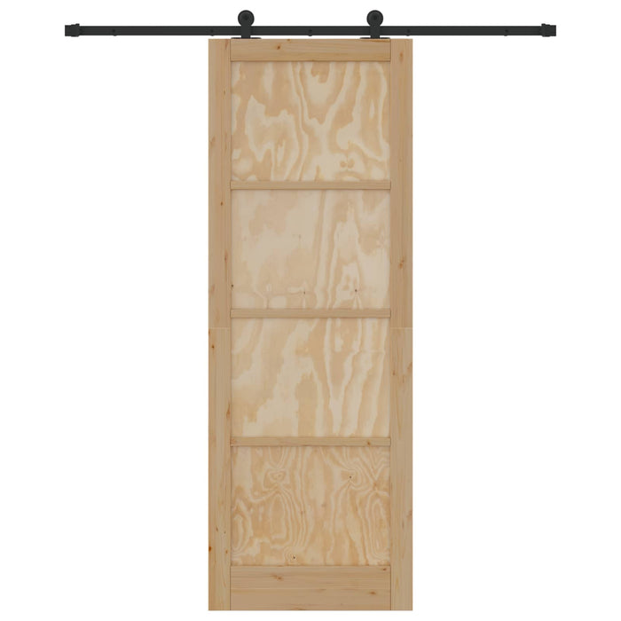 Ușă glisantă Natural și Negru 83 x 232 cm Lemn masiv de pin WALTI