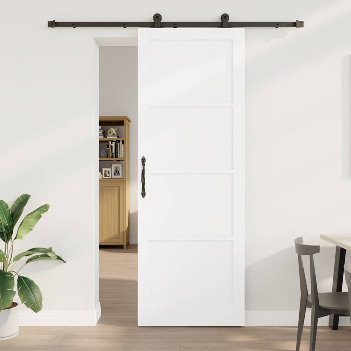 Ușă glisantă Alb și negru 83 x 232 cm Lemn masiv de pin - WALTI WALTI