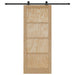 Ușă glisantă Natural și Negru 86 x 211 cm Lemn masiv de pin - WALTI WALTI