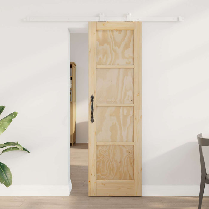 Ușă glisantă Natural și Alb 61 x 198,5 cm Lemn masiv de pin - WALTI WALTI