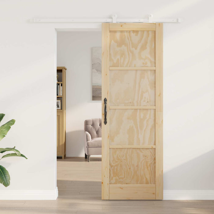Ușă glisantă Natural și Alb 73,5 x 211 cm Lemn masiv de pin - WALTI WALTI