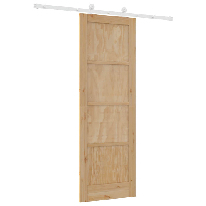 Ușă glisantă Natural și Alb 73,5 x 211 cm Lemn masiv de pin - WALTI WALTI