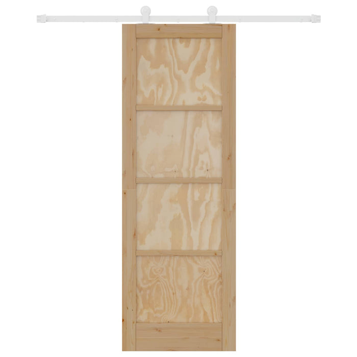 Ușă glisantă Natural și Alb 73,5 x 211 cm Lemn masiv de pin - WALTI WALTI
