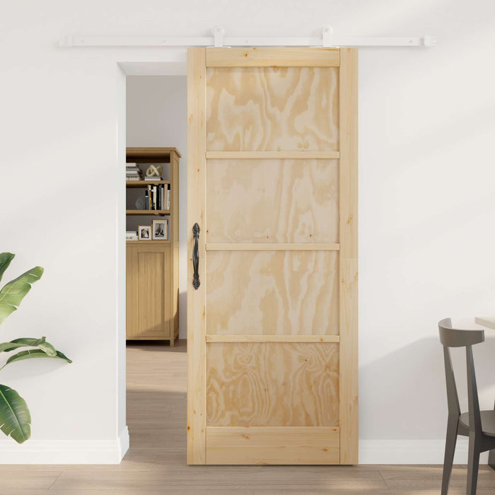 Ușă glisantă Natural și Alb 83 x 202 cm Lemn masiv de pin WALTI