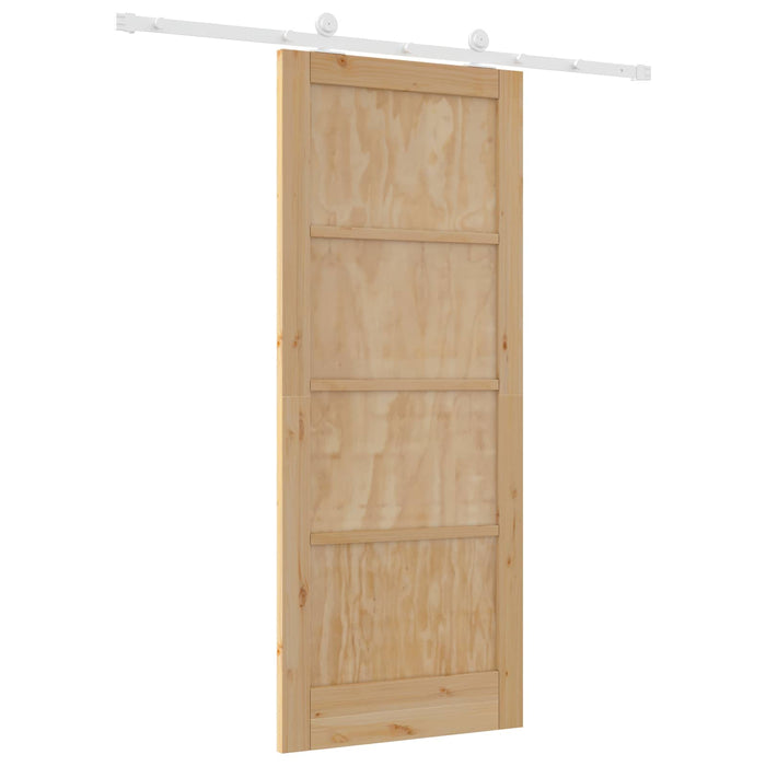 Ușă glisantă Natural și Alb 83 x 202 cm Lemn masiv de pin WALTI