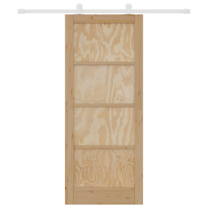 Ușă glisantă Natural și Alb 83 x 202 cm Lemn masiv de pin WALTI
