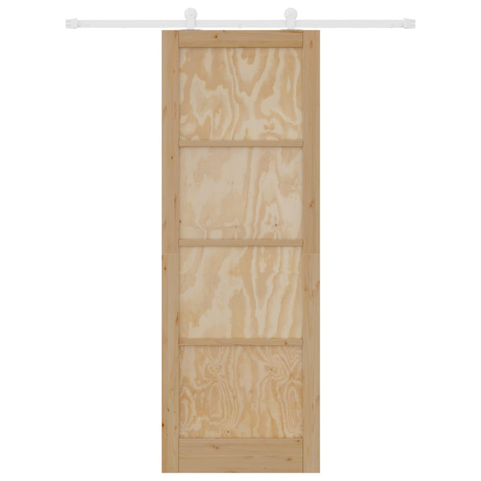 Ușă glisantă Natural și Alb 83 x 232 cm Lemn masiv de pin - WALTI WALTI