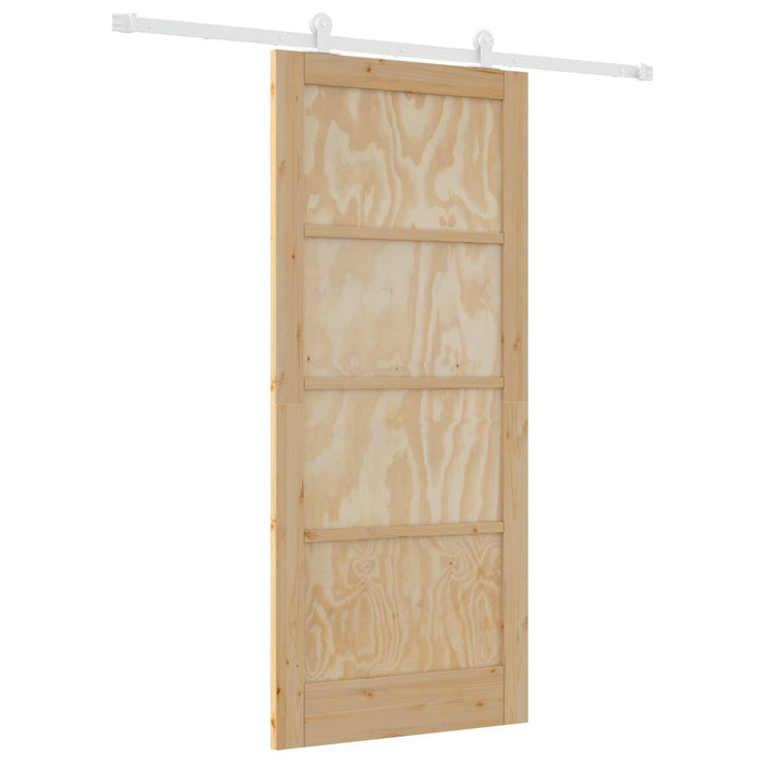 Ușă glisantă Natural și Alb 86 x 198,5 cm Lemn masiv de pin - WALTI WALTI