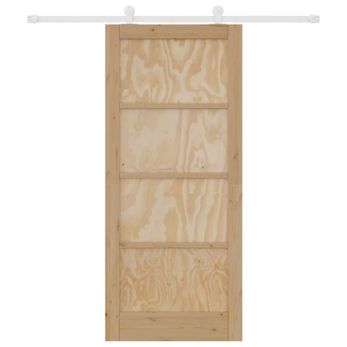 Ușă glisantă Natural și Alb 86 x 198,5 cm Lemn masiv de pin - WALTI WALTI