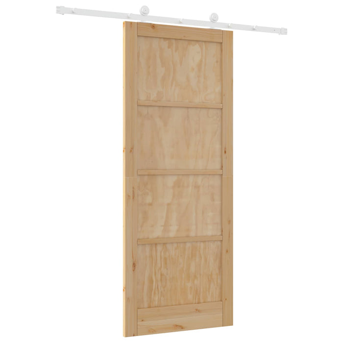Ușă glisantă Natural și Alb 86 x 211 cm Lemn masiv de pin - WALTI WALTI