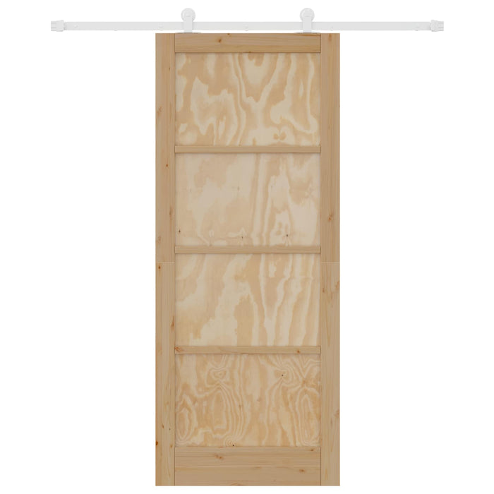 Ușă glisantă Natural și Alb 86 x 211 cm Lemn masiv de pin - WALTI WALTI