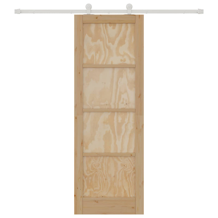 Ușă glisantă Natural și Alb 73,5 x 211 cm Lemn masiv de pin - WALTI WALTI