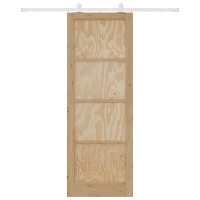 Ușă glisantă Natural și Alb 83 x 232 cm Lemn masiv de pin - WALTI WALTI
