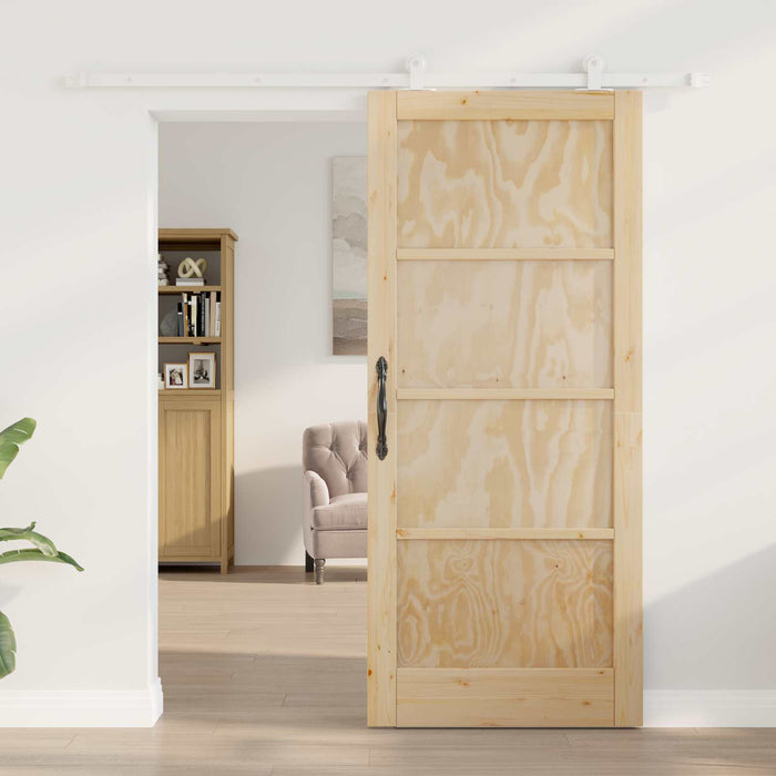 Ușă glisantă Natural și Alb 86 x 198,5 cm Lemn masiv de pin - WALTI WALTI