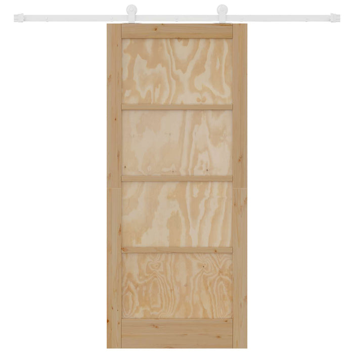 Ușă glisantă Natural și Alb 86 x 198,5 cm Lemn masiv de pin - WALTI WALTI