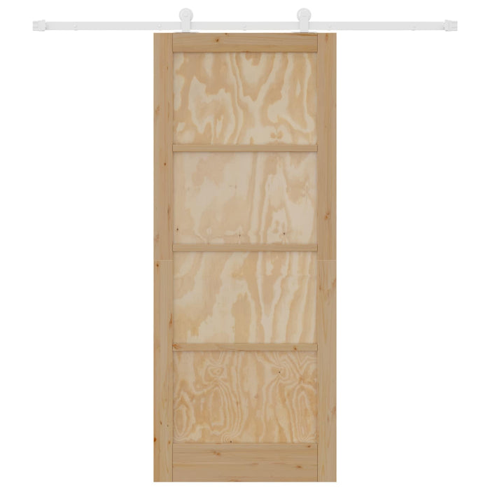 Ușă glisantă Natural și Alb 86 x 211 cm Lemn masiv de pin - WALTI WALTI