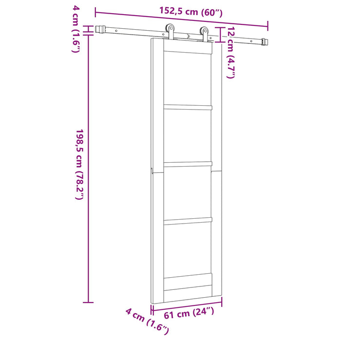Ușă glisantă ORKDAL natural 61 x 198,5 cm Lemn masiv de pin - WALTI WALTI