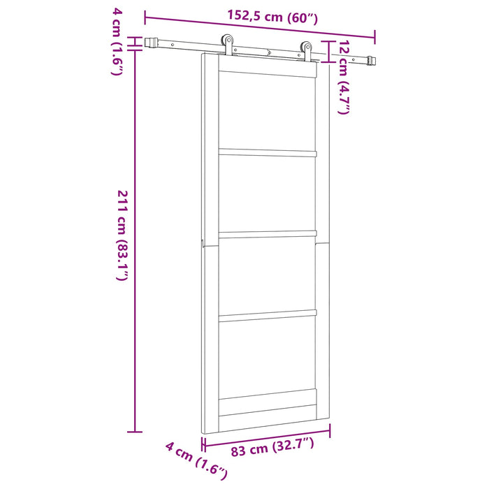 Ușă glisantă ORKDAL natural 83 x 211 cm Lemn masiv de pin - WALTI WALTI