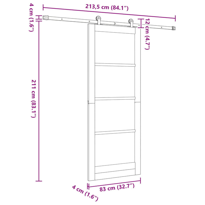 Ușă glisantă ORKDAL natural 83 x 211 cm Lemn masiv de pin - WALTI WALTI