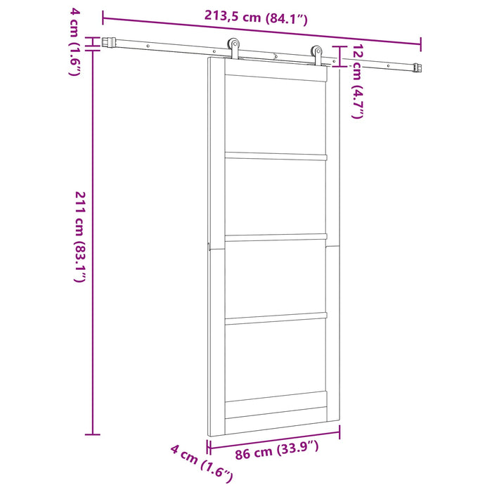 Ușă glisantă ORKDAL natural 86 x 211 cm Lemn masiv de pin - WALTI WALTI