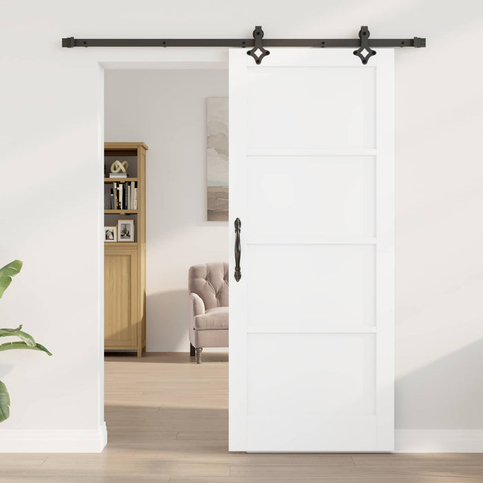 Ușă glisantă Alb și negru 83 x 202 cm Lemn masiv de pin - WALTI WALTI