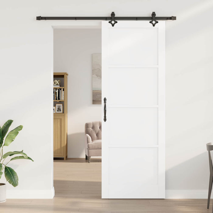 Ușă glisantă Alb și negru 83 x 232 cm Lemn masiv de pin - WALTI WALTI