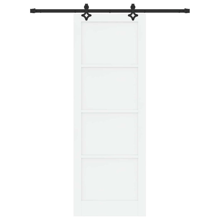 Ușă glisantă Alb și negru 83 x 232 cm Lemn masiv de pin - WALTI WALTI