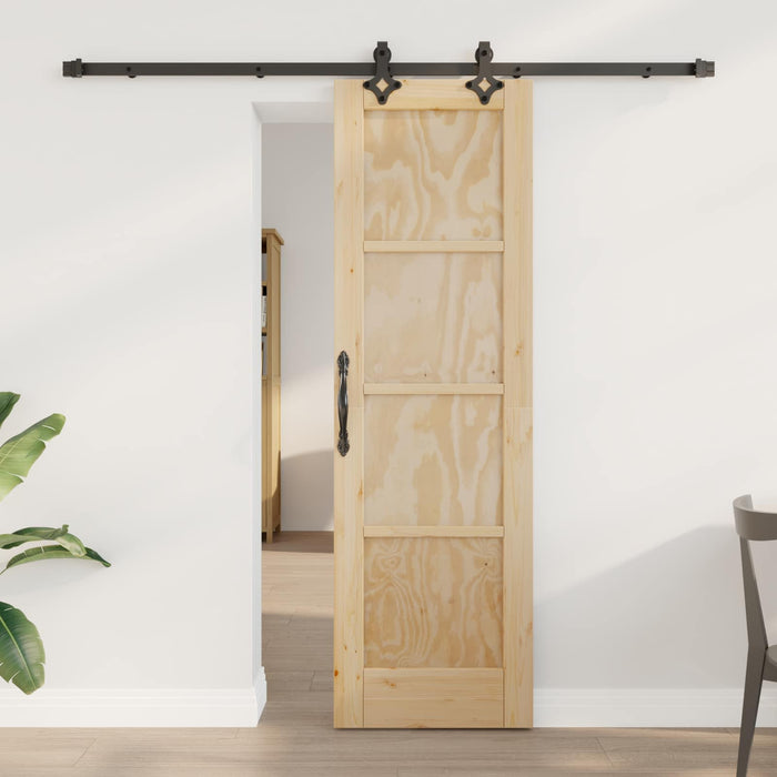 Ușă glisantă Natural și Negru 61 x 198,5 cm Lemn masiv de pin - WALTI WALTI