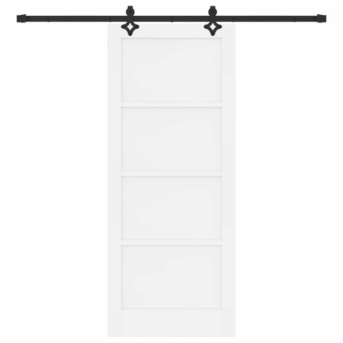 Ușă glisantă Alb și negru 83 x 202 cm Lemn masiv de pin - WALTI WALTI