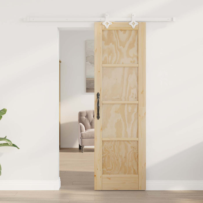 Ușă glisantă Natural și Alb 61 x 198,5 cm Lemn masiv de pin - WALTI WALTI