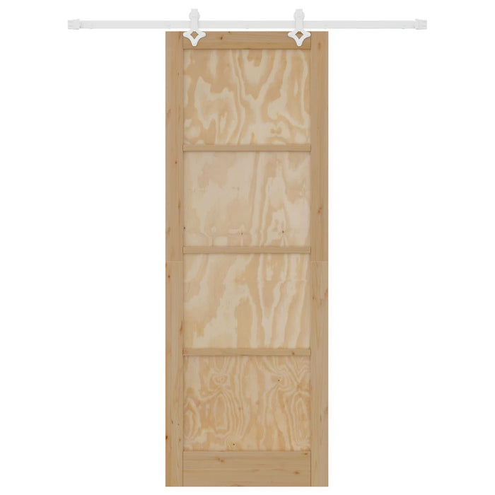 Ușă glisantă Natural și Alb 83 x 232 cm Lemn masiv de pin - WALTI WALTI