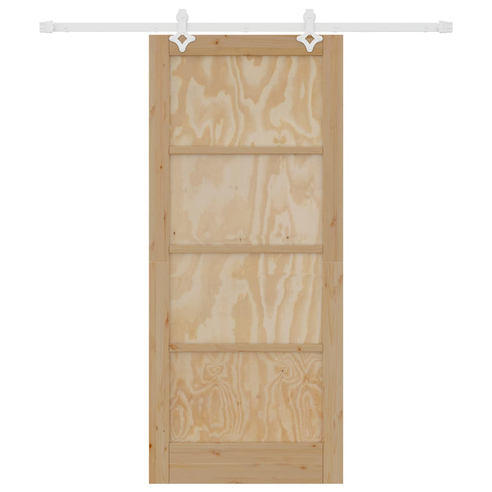 Ușă glisantă Natural și Alb 86 x 198,5 cm Lemn masiv de pin - WALTI WALTI