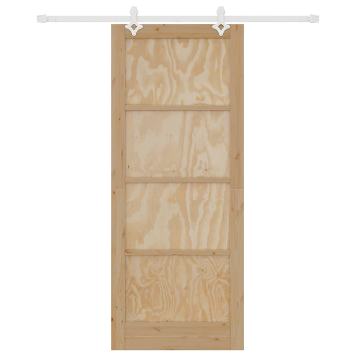 Ușă glisantă Natural și Alb 86 x 211 cm Lemn masiv de pin - WALTI WALTI