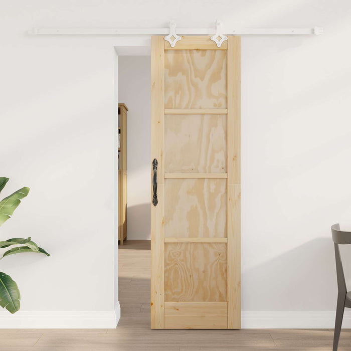 Ușă glisantă Natural și Alb 61 x 198,5 cm Lemn masiv de pin - WALTI WALTI