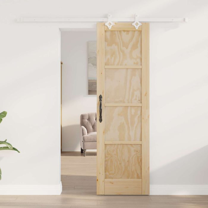 Ușă glisantă Natural și Alb 61 x 198,5 cm Lemn masiv de pin - WALTI WALTI