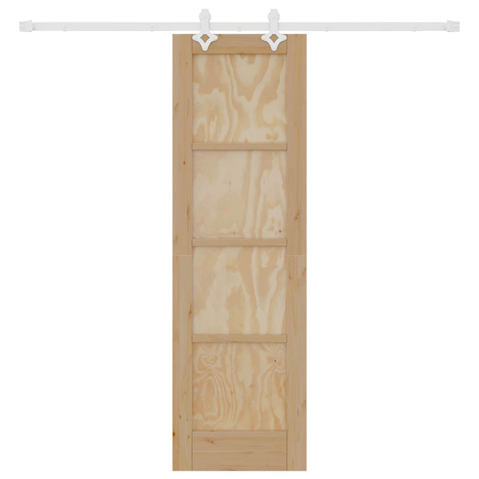 Ușă glisantă Natural și Alb 61 x 198,5 cm Lemn masiv de pin - WALTI WALTI