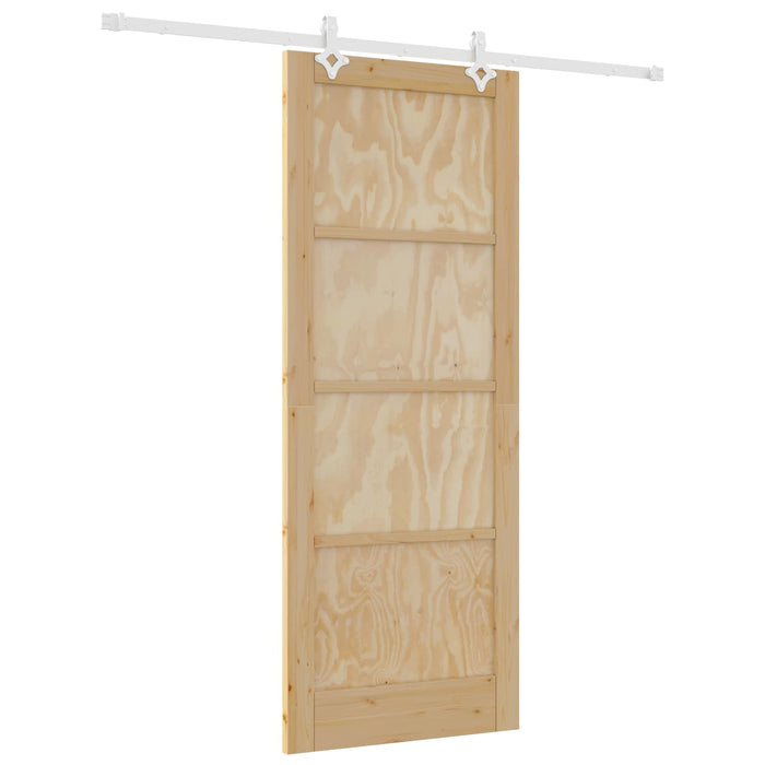 Ușă glisantă Natural și Alb 83 x 211 cm Lemn masiv de pin - WALTI WALTI
