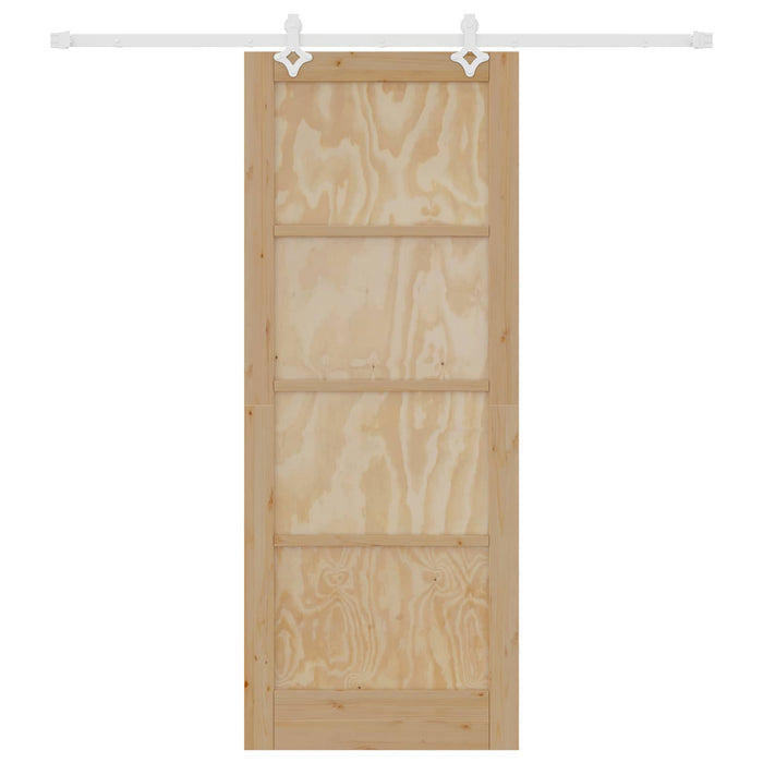 Ușă glisantă Natural și Alb 83 x 211 cm Lemn masiv de pin - WALTI WALTI