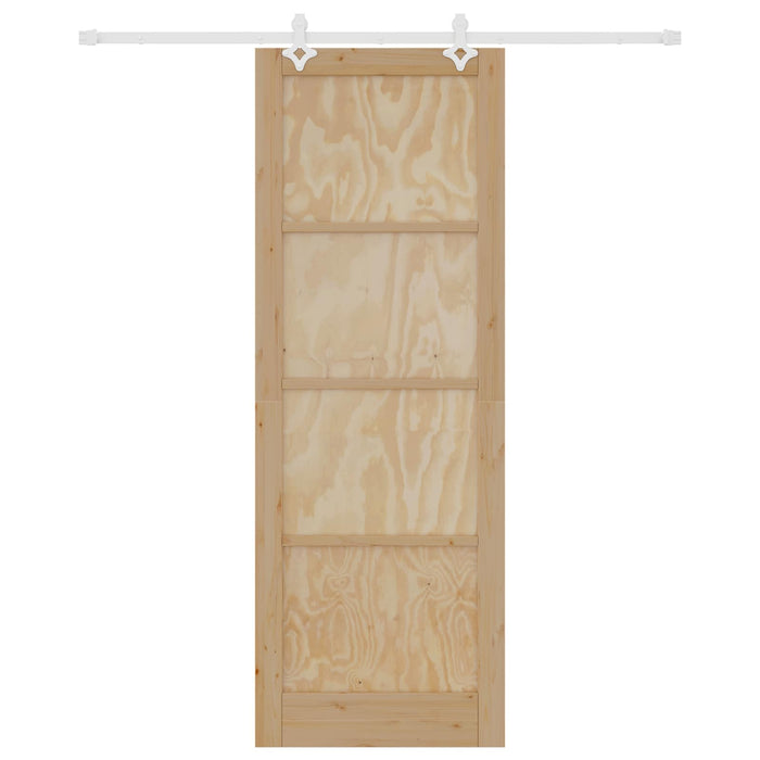 Ușă glisantă Natural și Alb 83 x 232 cm Lemn masiv de pin - WALTI WALTI