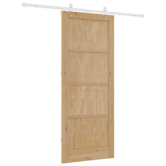 Ușă glisantă Natural și Alb 86 x 211 cm Lemn masiv de pin - WALTI WALTI