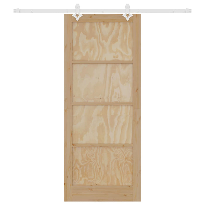 Ușă glisantă Natural și Alb 86 x 211 cm Lemn masiv de pin - WALTI WALTI